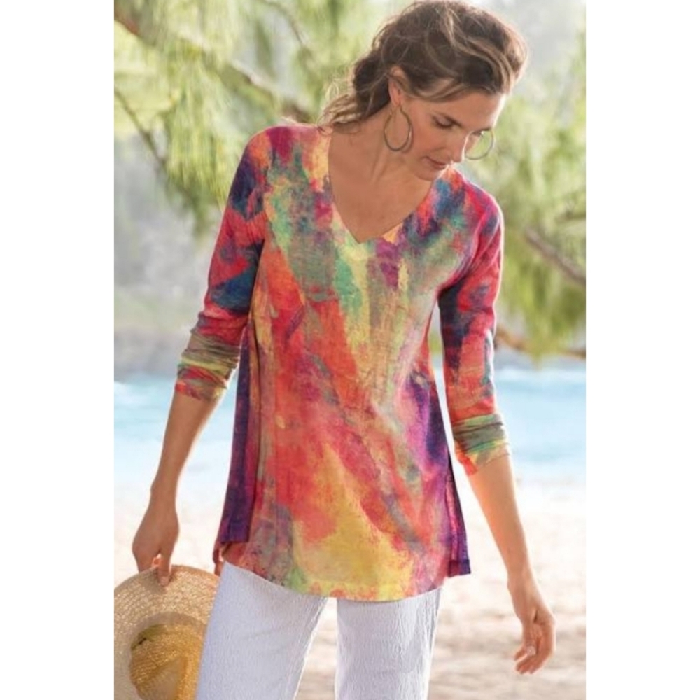 Soft Surroundings Color Spalsh Top Size Large - image 1